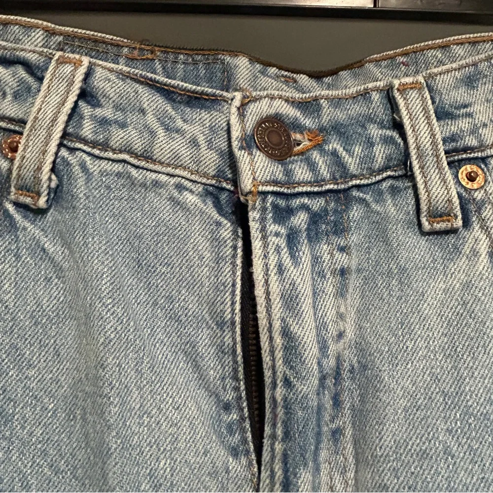 Levi's Washed Denim Straight Leg Jeans - Picture 4 of 7